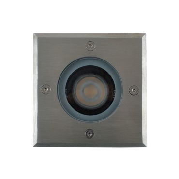 Roi Du Luminaire Hades - spot carré pour l'extérieur - 110 x 110 mm, Ø100 mm à encastrer - IP67 - chromé mat