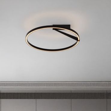 Nova Luce Tilia - plafonnier - Ø 60 x 20 cm - 44W dimmable LED inclus - noir sablé