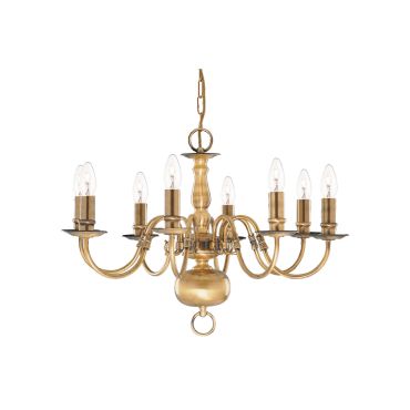Searchlight Flemish - lustre - Ø 62 x 108 cm - laiton antique