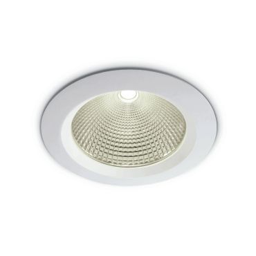 ONE Light COB Downlight Range Die Cast - spot encastré - Ø 230 mm, Ø 210 mm taille d'encastrement - 60W LED inclus - blanc - couleur de lumière blanc chaud