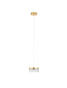 Nova Luce Bion - lampe suspendue - Ø 15 x 120 cm - 6W LED inclus - laiton doré