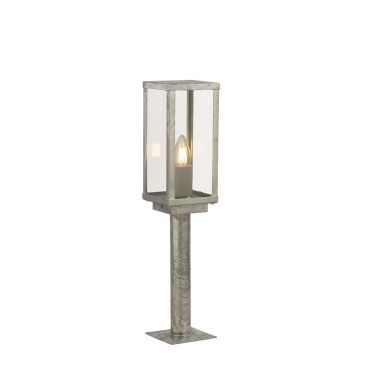 Searchlight Box II - poteau de jardin - 11 x 11 x 50 cm - IP44 - argent galvanisé