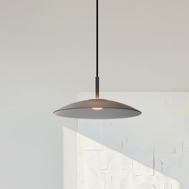 Nova Luce Polifemo - lampe suspendue - Ø 40 x 140  cm - 12W LED inclus - verre fumé et noir sablé