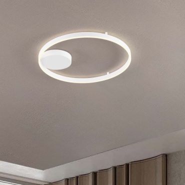 Nova Luce Hedra - plafonnier - Ø 60 x 5 cm - 60W dimmable LED inclus - blanc sablé