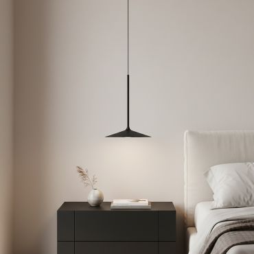 Maxlight Hana - lampe suspendue - Ø 17,5 x 150 cm - 6W LED inclus - noir