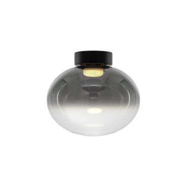 VK Lighting Iori - plafonnier - Ø 30 x 27 cm - 8W LED inclus - noir et gris fumé