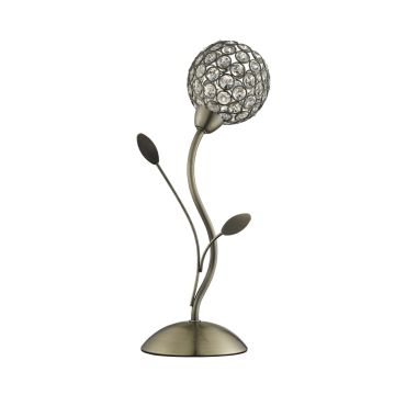 Searchlight Bellis II - lampe à poser - Ø 13 x 38 cm - laiton antique
