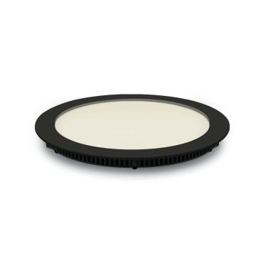 ONE Light Round Recessed Panels - spots encastrés - Ø 22,3 x 2,2 cm - 18W LED inclus - IP40 - noir - couleur de lumière blanc chaud