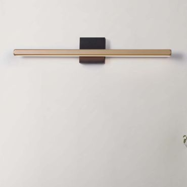 Nova Luce Lios - applique murale - 62 x 10 x 5 cm - 8W LED inclus - IP54 - café moka et noir mat
