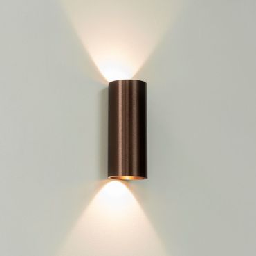Artdelight Brody2 - applique murale - 7,2 x 7,2 x 18 cm - 2 x 4W LED dimmable inclus - IP54 - bronze brossé