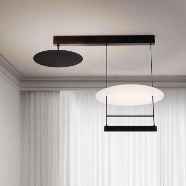 Nova Luce Diona - lampe suspendue - 80 x 60 x 40 cm - 35W dimmable LED inclus - noir sablé et blanc