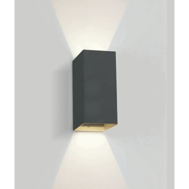 ONE Light Outdoor Wall Dark Lights - applique murale extérieure - 9 x 6,8 x 16,6 cm - 2 x 3W LED inclus - IP54 - anthracite