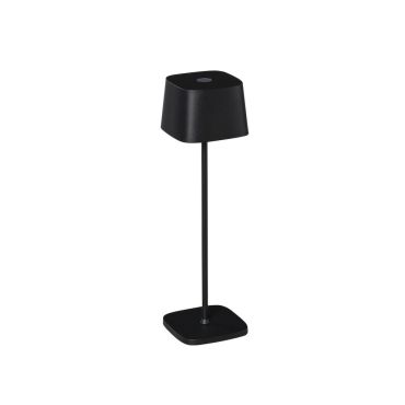 Konstsmide Capri - lampe de table extérieure sans fil avec station de charge - Ø 10 x 36 cm - 2,2W LED dimmable inclus - IP54 - noir