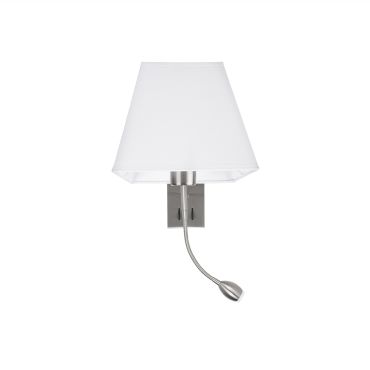 Nova Luce Valencia - applique murale avec interrupteur - 25 x 21 x 40 cm - 3W LED inclus - blanc et chrome