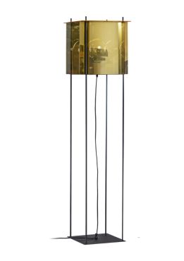 ETH Cube - lampadaire - 30 x 30 x 130 cm - noir, or et argent