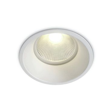 Spot encastré ONE Light COB Dark Light Range - Ø 82 mm, Ø 75 mm encastrement - LED 12W dimmable incl. - IP44 - blanc - couleur de lumière blanc chaud (2700K)
