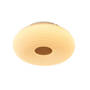 VK Lighting Oak - plafonnier - Ø 35 x 12 cm - 30W dimmable LED inclus - blanc aspect bois
