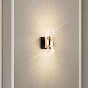 Nova Luce Seneca - applique murale - 12,3 x 22 x 10 cm - 9W LED inclus - or et noir