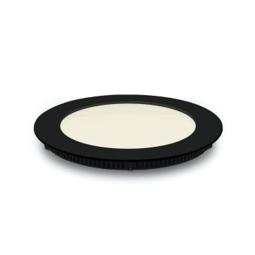 Panneau encastré rond ONE Light - Ø 17,3 x 2,2 cm - 12W LED inclus - IP40 - noir - couleur de lumière blanche