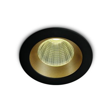 ONE Light 3W Dark Light Range - spot à encastrer - Ø 50 mm, Ø 44 mm encastré - 3W LED inclus - noir et laiton