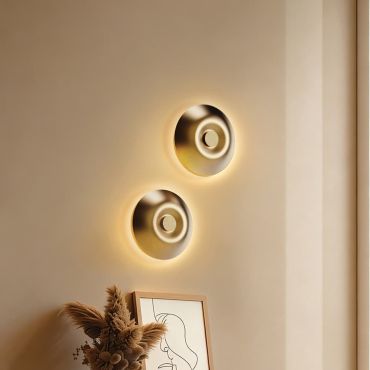 VK Lighting Mira - applique murale - Ø 20 x 7,95 cm - 4W LED inclus - laiton mat
