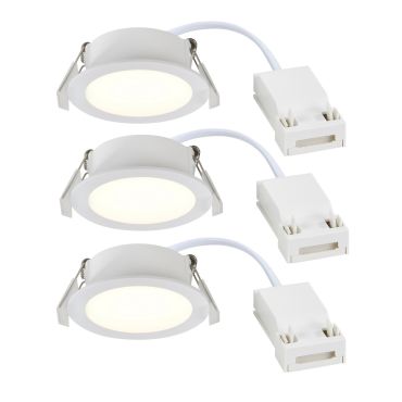 Nordlux Olea 3-Kit - spot encastré - Ø 85 mm, Ø 68 mm taille d'encastrement - 4,4W LED inclus - IP65 - blanc