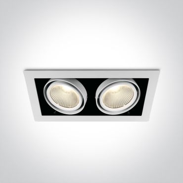 ONE Light COB Box Type Shop - spot à encastrer - 340 x 185 mm, 320 x 160 mm taille d'encastrement - 2 x 30W LED inclus - blanc