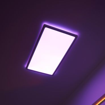 Nordlux Smart Harlow - plafonnier - éclairage intelligent - 59,5 x 29,4 x 2,3 cm - 21W LED inclus - IP54 - blanc