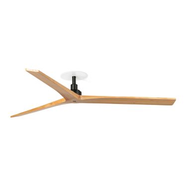 Faro Klim L - ventilateur de plafond avec rosace encastrée - Ø 150 cm - noir mat et pin