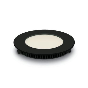 ONE Light Round Recessed Panels - spot à encastrer - Ø 120 mm, Ø 108 mm encastré - 8W LED inclus - IP40 - noir - couleur de lumière blanche