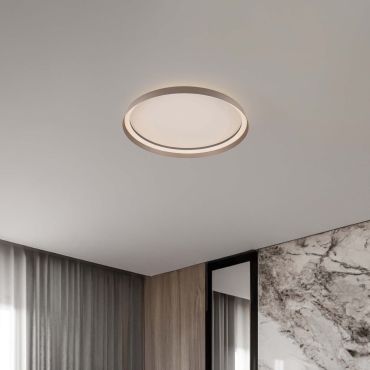 Nova Luce Ormi - plafonnier - Ø 60 x 7 cm - 48W dimmable LED inclus - brun champagne
