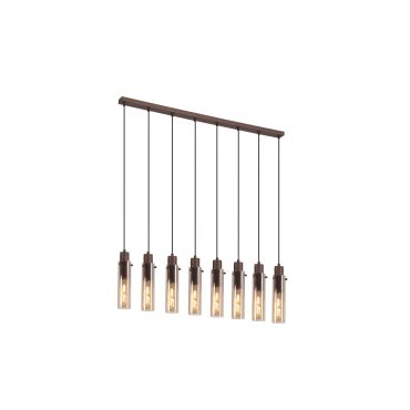 Searchlight Sweden II - lampe suspendue - 110 x 120 cm - moka et ambre