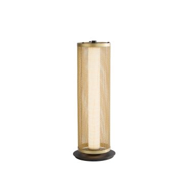 Searchlight Thread - lampe de table - Ø 13 x 35 cm - 3 niveaux de gradation - 12W LED inclus - or et noir mat
