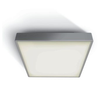 ONE Light E27 Plafo Outdoor Square - plafonnier d'extérieur - 22,1 x 22,1 x 9,3 cm - IP65 - gris