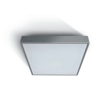 ONE Light Emergency LED Plafo - plafonnier extérieur - 29,5 x 29,5 x 8 cm - 15W LED inclus - IP65 - gris