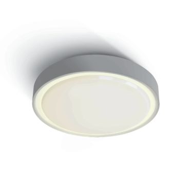 ONE Light LED Plafo Outdoor Round - plafonnier extérieur - Ø 26 x 7,5 cm - 16W LED inclus - IP65 - gris