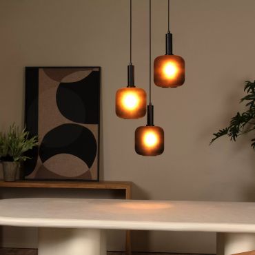 Lucide Eloise - lampe suspendue - Ø 40 x 150 cm - noir