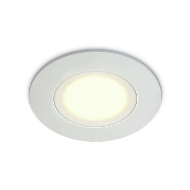 ONE Light Gamme Salle de Bains - spot encastré - Ø 85 mm, Ø 68 mm encastré - 6W LED inclus - IP65 - blanc - couleur de lumière blanc chaud