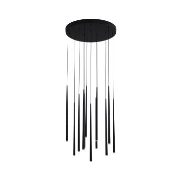 Nova Luce Giono - lampe suspendue - Ø 50 x 230 cm - 12 x 3W LED inclus - noir sable