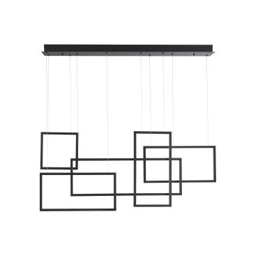 Nova Luce Cornice - lampe suspendue - 120 x 160 cm - 80W LED dimmable inclus - noir sable