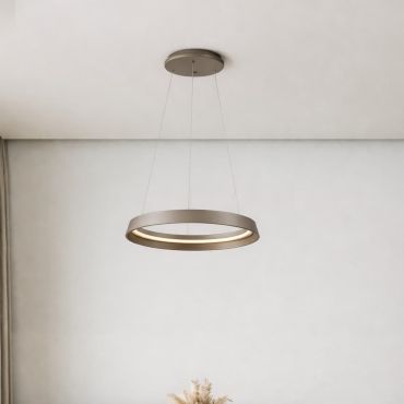 Nova Luce Ormi - lampe suspendue - Ø 45 x 150 cm - 38W dimmable LED inclus - brun champagne