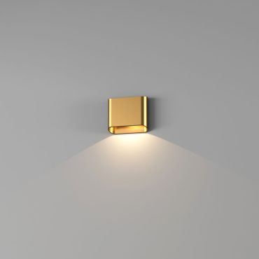 Artdelight Diaz 1L - applique murale - 14,5 x 12 x 3,8 cm - 6W LED inclus - IP54 - or chaud