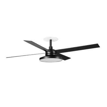 Faro Rudder Tak 4 L - ventilateur de plafond avec lumière et rosace encastrée - Ø 132 cm - noir mat - 2700K