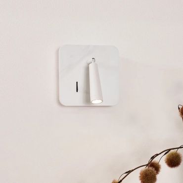 Lucide Oregon - lampe de chevet avec port usb - 15 x 15 x 9 cm - 3W LED inclus - blanc