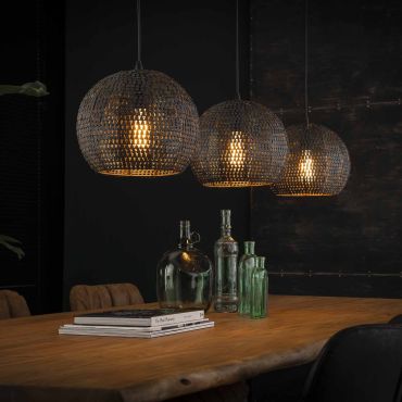Vico Armor - lampe suspendue - 128 x 30 x 150 cm - noir brun