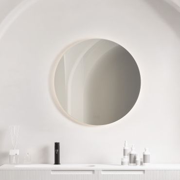Nova Luce Dab - miroir avec éclairage - Ø 60 x 3 cm - 33W LED inclus - IP44 - argent