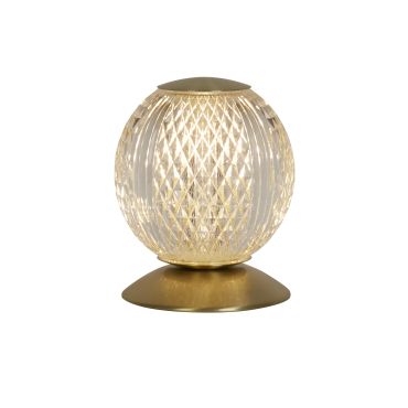 Searchlight Allure - lampe à poser - Ø 11 x 13 cm - laiton satiné et transparent