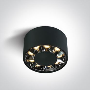 ONE Light Dark Light Mirror Cylinders - plafonnier - Ø 10 x 5,8 cm - 12W LED inclus - noir