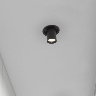 Nova Luce Naruto - spot à encastrer - Ø 95 mm à encastrer - 15W LED inclus - noir - couleur de lumière blanc chaud
