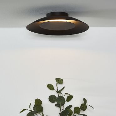 MODÈLE D’EXPOSITION - Lucide Foskal - plafonnier - Ø 34,5 x 7,3cm - 12W LED inclus - noir